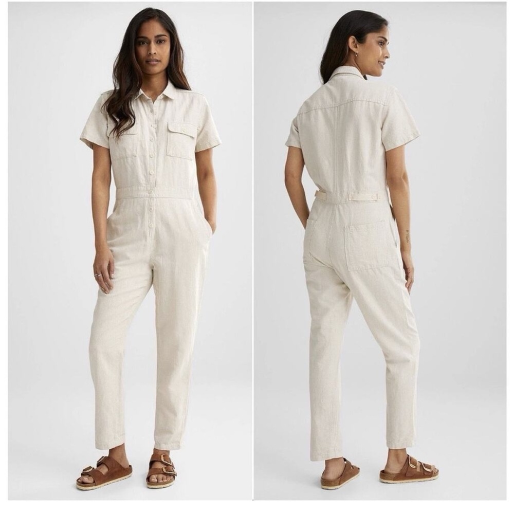 Outerknown Linen S.E.A. Jumpsuit – Natural - Size S